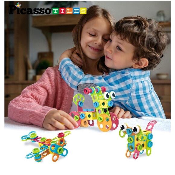 Picasso Tiles 115 Piece Building Blocks Set Kids STEM Toy Construction NEW - Picture 7 of 7
